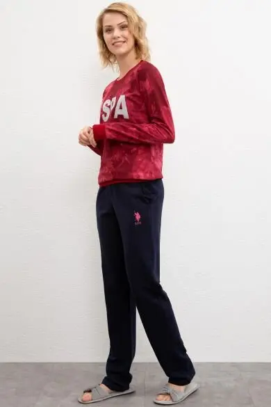 U.S. POLO ASSN. Бордо пижамный комплект