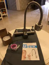 Kitchen Faucet Sink-Tap Mixers Wall-Mounted Stainless-Steel Double-Holes Flexible Swivel