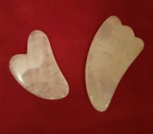 Masajeador de piedra Natural de cuarzo rosa, masajeador para terapia Facial y cuello, masajeador para tratamiento de salud, cuello cuerpo, gua sha