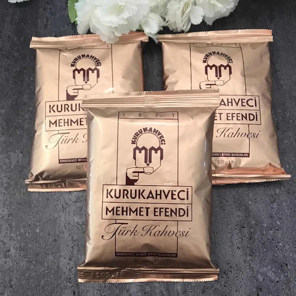Turkish Coffee Kurukahveci Mehmet Efendi Set Of 3 X100 Gr Sale And Free Shipping English Ground Turk Kahvesi Kofe Po Turecki Coffee Pots Aliexpress