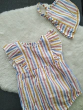 Rompers Summer Clothing Linen Baby-Girl Newborn-Baby Stripe Solid-Color Cotton for 0-24M