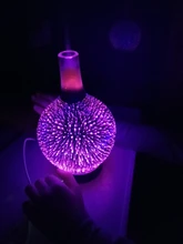 Aroma Diffuser Glass-Vase Essential-Oil Cool-Mist-Humidifier Waterless Auto Light And