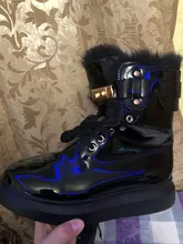 Ankle-Boots Sneakers Warm-Shoes High-Top Women Winter Short Black/sliver LEOSOXS No 