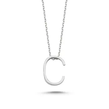 

Angemiel 925 Silver-C-Letter Ghost Pendant-Rhodium Plated