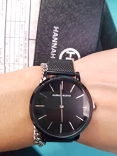 Japón Movimiento de Cuarzo de Alta Calidad 36mm hannah Martin Mujeres de Malla de Acero Inoxidable de Oro Rosa Damas Impermeable Reloj Dropshipping