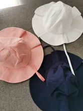 Gorro de cubo de bebé para niños, Sombrero de Panamá Floral para playa al aire libre, con encaje de princesa