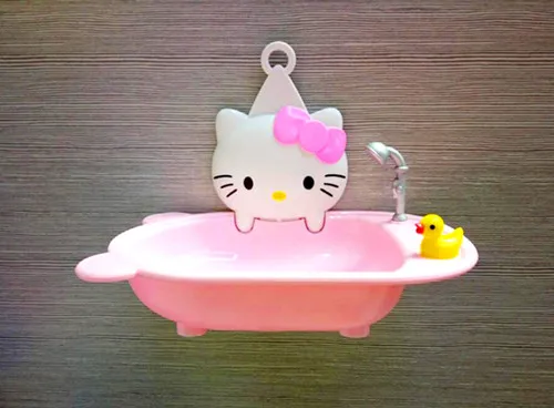 Hello kitty прекрасный присоска типа мыльница слива воды мыло держатель KX-1901