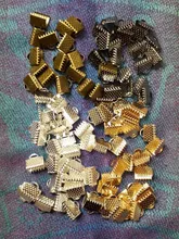 Clips de Metal de 6/8/10/13mm, extremo de engarce plegable sobre cierres, Clips de extremo de cordón, fabricación de joyas DIY, venta al por mayor