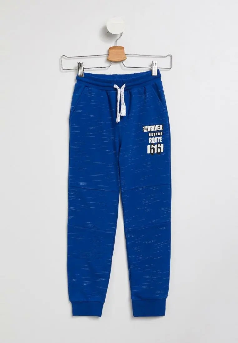 

DeFacto Boy Fashion Drawstring Sport Loose Trousers For Children Casual Blue Cotton Long Pant Sweatpants Boys- J9324A618WN