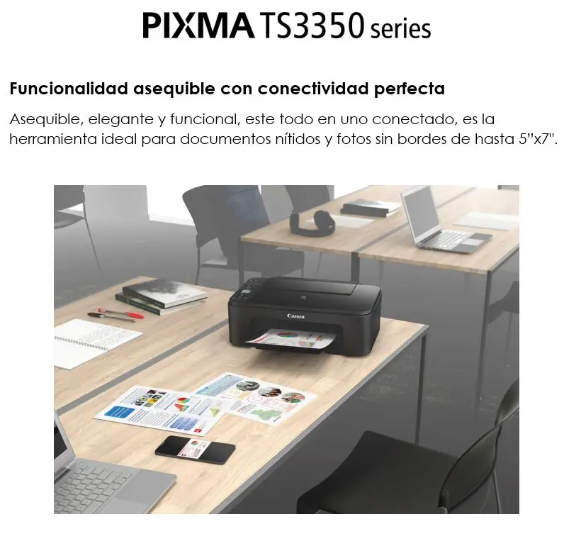 Impresora Canon PIXMA TS3350, Negra, Multifunción de Inyección de Tinta,  Wifi, Conexión Móvil, Pantalla LCD|Impresoras| - AliExpress