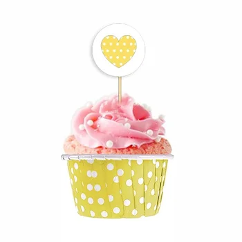 

Yellow Polka Dot Muffin Cupcake Mini Cake Mould Capsule Decoration Set 40 Piece