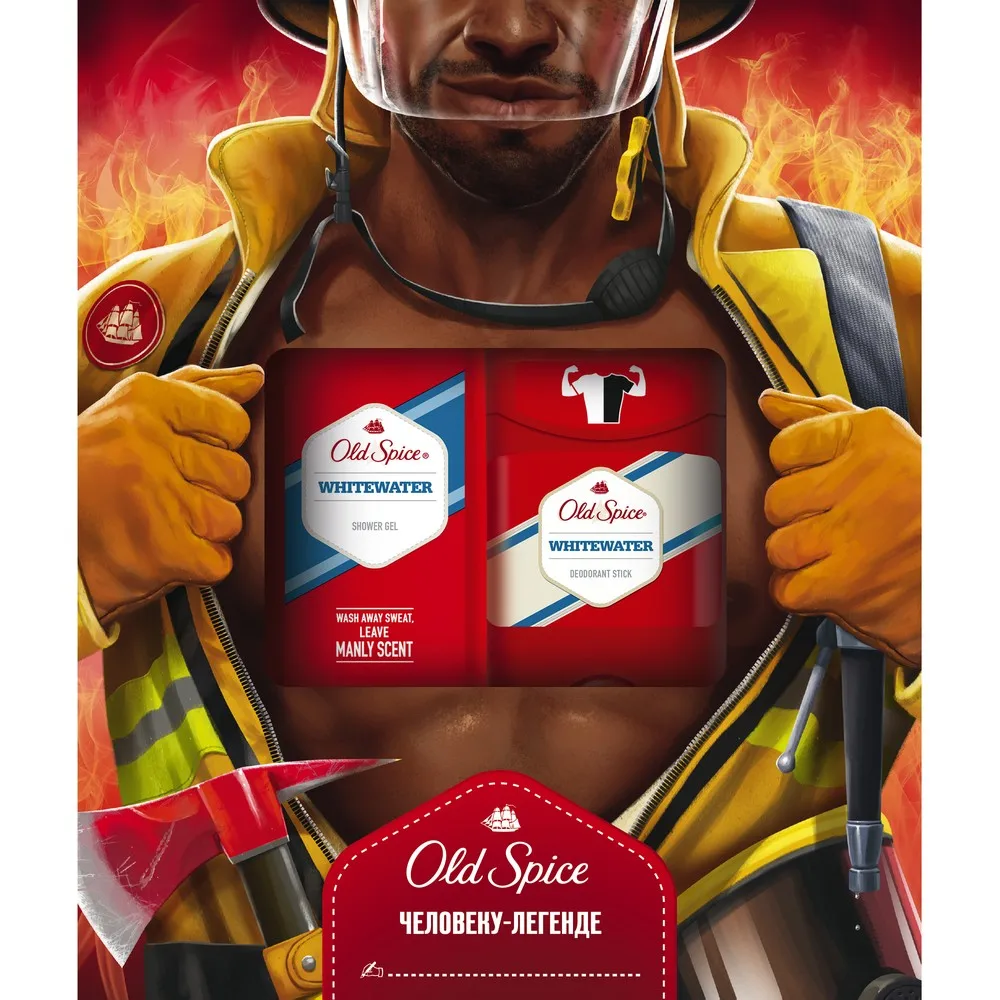 Подарочный набор: Old Spice Whitewater(Твёрдый дезодорант 50 мл+ Гель для душа 250 мл