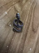 1 Uds estereoscópica nuevo Retro Punk muy grandes anillo de serpiente de la personalidad de la moda serpiente anillo ajustable con apertura de la joyería como regalo