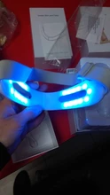 Chin V-línea de elevación máquina de la correa rojo azul terapia de fotones LED adelgazamiento Facial vibración masajeador Dispositivo de Lifting Facial V cuidado de la cara