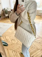 Bandoleras acolchadas con cadena gruesa para mujer, bolsos de mano acolchados, de marca, 2020