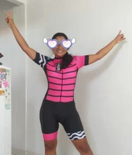 Kafitt-Camiseta de Ciclismo de una pieza para mujer, traje de medias de secado rápido con cojín 9D