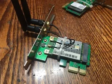 Tarjeta de red Wifi inalámbrica Mini PCI-E a PCI-E 1X adaptador de escritorio + 2 antenas