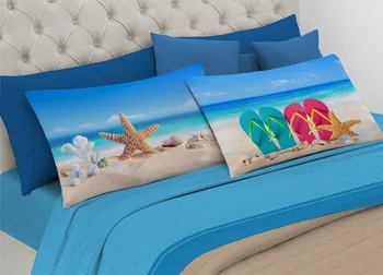 

Full bed sheets 100% cotton line digital Spin Off design beach