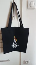 Freddie Mercury-Bolso de compras con letras divertidas para mujer, bandolera de lona de gran capacidad, estilo Harajuku