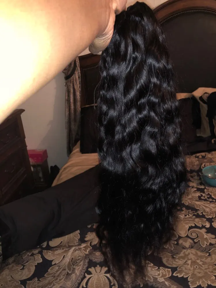 Brazilian Natural Wave Drawstring Ponytail Human Hair photo review