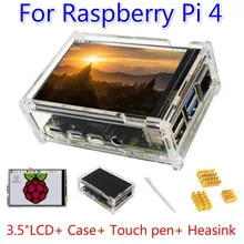 Pour Raspberry Pi 4B Raspberry Pi 3 modèle B 3.5 pouces écran tactile moniteur 480x320 LCD Kit avec dissipateurs thermiques(China)
