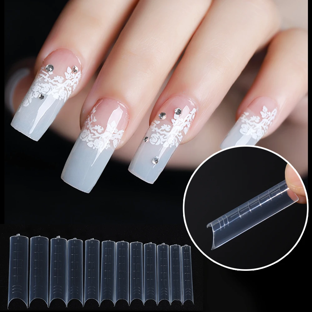 

120Pcs Clear Dual Forms Nail System Full Cover Quick Building Gel Mold Tips Nail Extension DIY Nails Tools Upper Forms For Nails