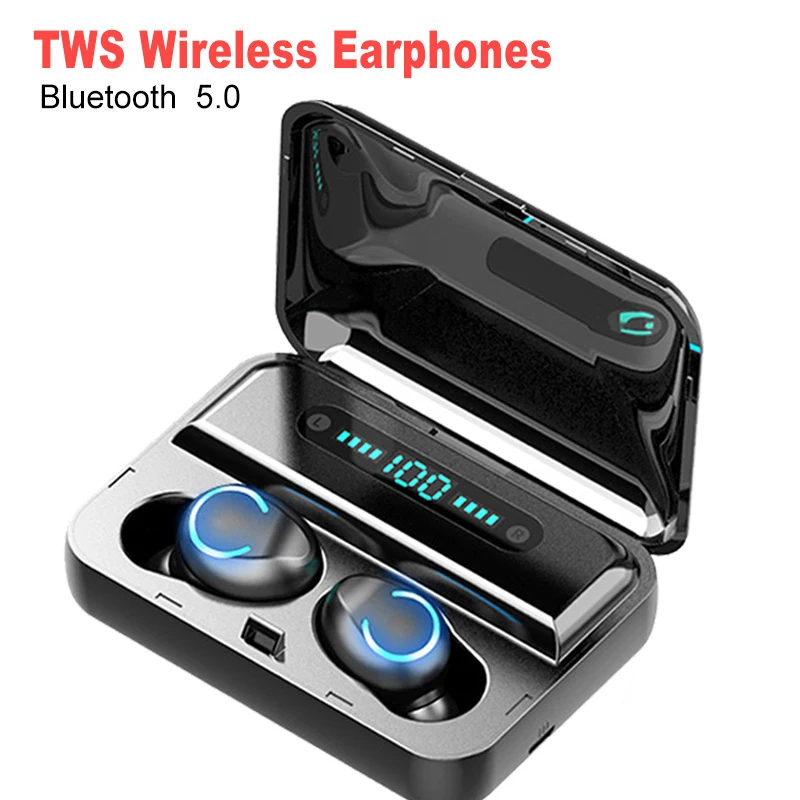 Super Mini XS Wireless Earphones in-ear Earbuds Wireless Headphones Bluetooth Headset for xiaomi Samsung Galaxy S7 iPhone apple - Цвет: With LED Black