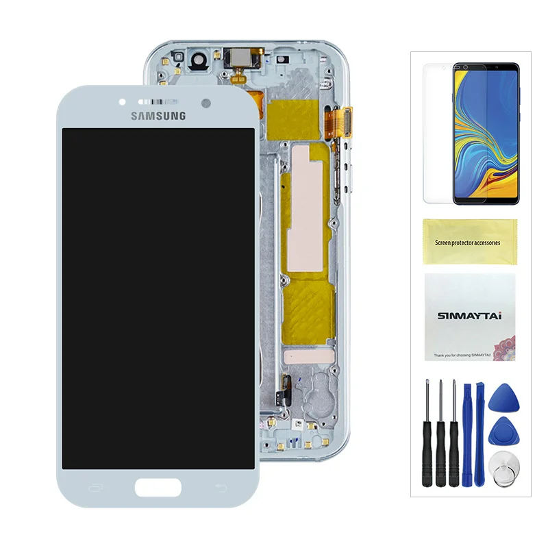 A5 lcd для samsung Galaxy A520 Lcd A520 A520F дисплей сенсорный экран дигитайзер с рамкой сборка Замена - Цвет: A520F Blue Frame