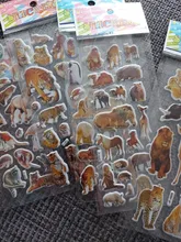 Pegatinas con dibujos animados en 3D para niños, 10 hojas diferentes, divertido para juguete álbum de recortes, teléfono, portátil, regalos, animales, tigre