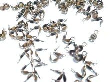 Lote de conectores de cadena de bolas Calotte de 4x7mm, componentes de conectores para joyería DIY, 100 unids/lote