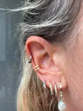 ROXI INS Simple doble línea sin Piercing oreja brazalete pendiente accesorios de plata 925 pendientes de Clip joyas para mujeres Punk regalo fiesta