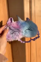 Mascarilla antifaz de fiesta con dibujos de unicornios, cubierta de felpa para dormir, para viajes, casa, niños, regalo