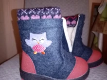 Shoes Boots Girls Childrens Mmnun Winter Wool for with Owl Warm ML9439 Size-23-32