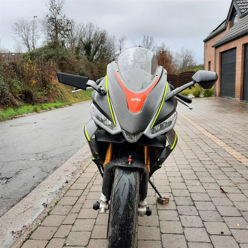HYRHEV Für Aprilia RS660 RSV4 2021 2022 2023 2024 Aluminium Schwarz Motorrad Weitwinkel Umkehr Spiegel Rückspiegel Motorrad Rückspiegel(Original car RS660