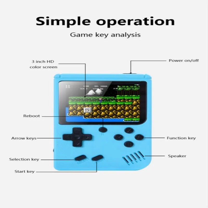 2022 NEW 800 IN 1 Retro Video Game Console Handheld Game Portable Pocket Game Console Mini Handheld Player for Kids Player Gift