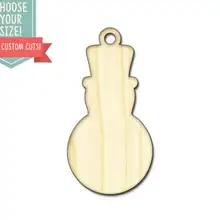 Snowman Ornament Wood Cut Out- Custom Size- Laser Cut Wooden Art Craft Supplies Wall Hanging Decor Tree Holiday Gift DCS0295