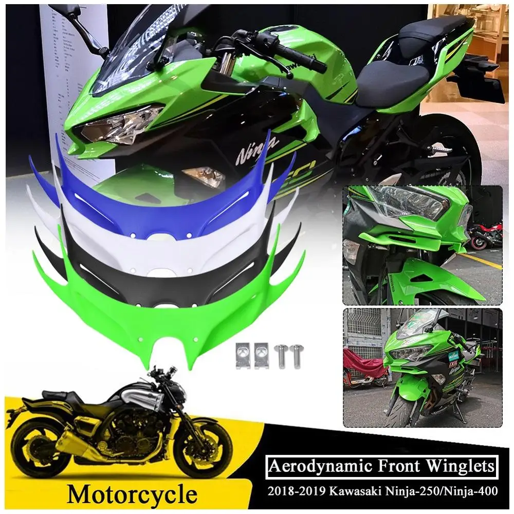 

For Kawasaki Ninja250 Ninja400 Front Aerodynamic Winglet Ninja 250 400 Accessories Fairing Beak Cover Protection Guard 2018 2019