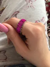 Anillos blancos de cristal de arcoíris bohemios para mujer, Baguette brillante de moda, Circonia cúbica, anillo de piedra, joyería para fiesta y boda