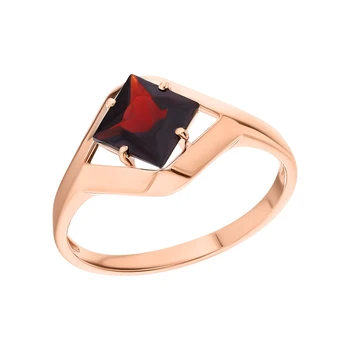 

Gold ring with Garnet sunlight sample 585