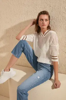 

Trendyol Silvery Cellular Knitwear Sweater TWOSS20KZ0043