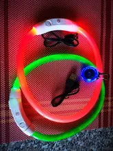 Usb-Dog-Collar Charging-Tube Pets Glowing Luminous-Safety Rechargeable Flashing LED .