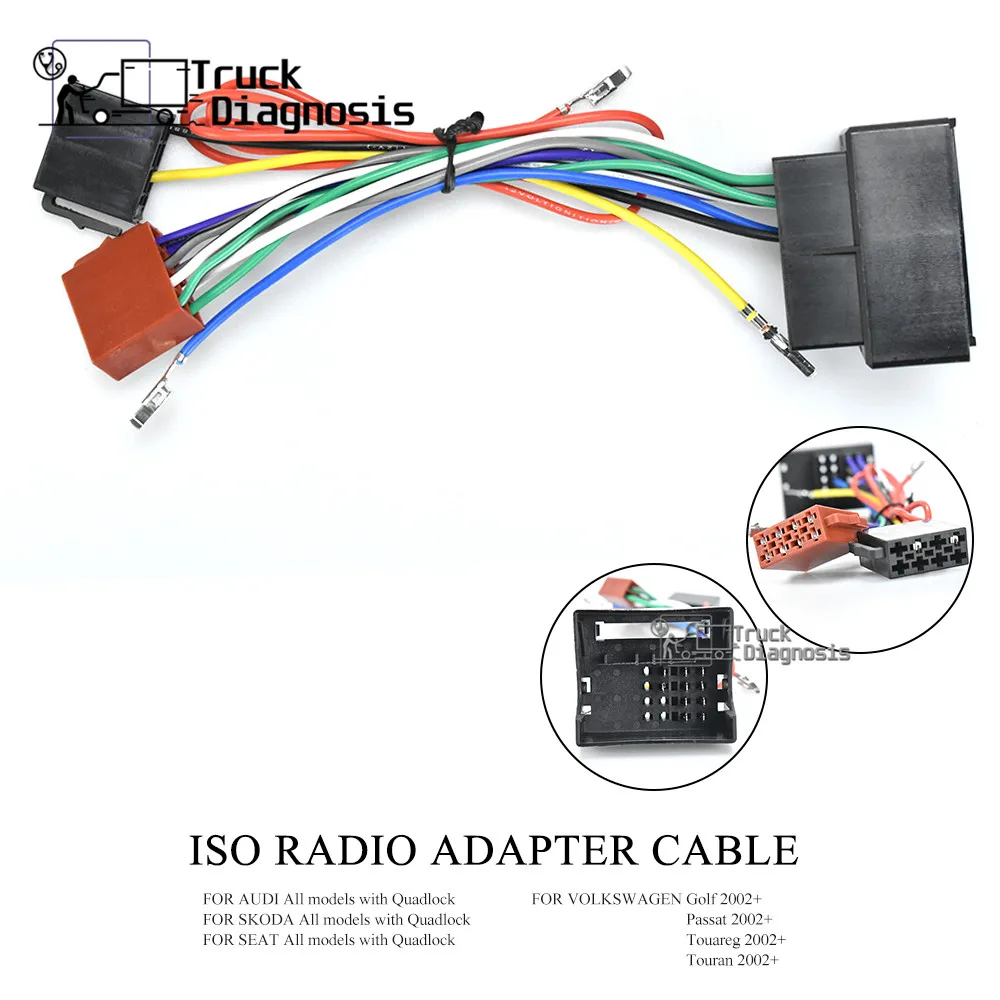 Car Stereo Iso Wiring Harness Radio Plug For Passat Touareg Touran