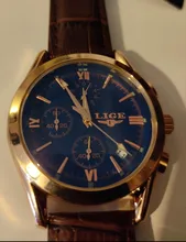 LIGE-Reloj analógico con correa de cuero para hombre, cronógrafo a la moda, de lujo superior, de cuero premium, impermeable, para deporte, nuevo, 2020