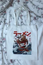 Japón estilo Tote de dibujos de compras bolsa de literaria Harajuku bolso de lona estudiantes tela Eco plegable bolsas de compras