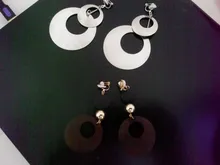 Pendientes con Clip de madera Natural para mujer, aretes sin agujero, pendiente geométrico, moda coreana, regalo de joyería