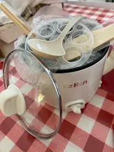 Mini máquina de Cocina eléctrica multifunción para el hogar, olla caliente de una sola/doble capa, olla de arroz multieléctrica, sartén antiadherente, 220V