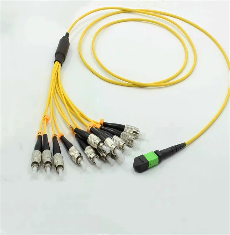 12 core MPO patchcord SM женский MTP-12FC 2mtr волокно breakout MTP Тип B 12 strand 9/125um ftth Перемычка оптический патч-провод ELINK
