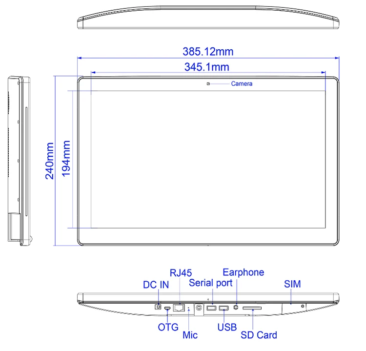 15.6 Inch Android PoE Touch Screen Display - Wall Mounted, 1920x1080, LED Indicator, VESA, Wifi, Ethernet Description Image.This Product Can Be Found With The Tag Names Computer Office, Desktops AIO, Touch screen display