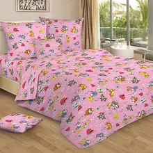 Детское постельное белье 1,5 сп Letto, Веселые зайчата, розовый