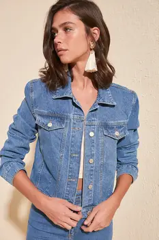 

Trendyol With Shoulder Pads Denim Jacket TWOSS20CE0108